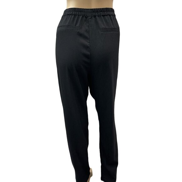 Marine Layer Re-Spun Allison Curved Hem Elastic Waist Pants‎ Women Black Medium - Picture 2 of 11
